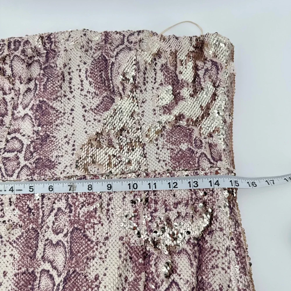 Dress The Population Violet Midi Dress Women Large Gold Multi Python Sequin Lace